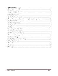Table Of Contents 1 Background Of The Study College Homework Help Research Paper Research