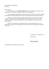 Contoh Surat Pengunduran Diri Bpd