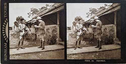 Postman During British India Era, 1902 Stereo Photo - Past-India