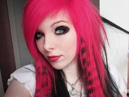Black And Pink Striped Wig Striped Hair Dye Google Search Emo Hair Color Scene Hair Girl With Purple Hair
