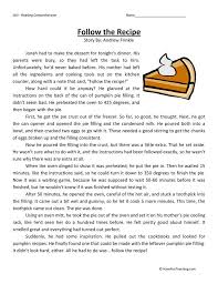 Follow The Recipe Reading Comprehension Worksheet Reading Comprehension Reading Comprehension Worksheets Comprehension Worksheets