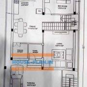 General details total area : 1500 Sq Ft House Plan With Car Parking Living Room Dining Room