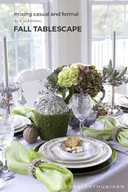 Fall Table Decorations Mixing Casual And Formal In A Fall Tablescape Fall Table Decor Thanksgiving Table Decorations Elegant Table Settings