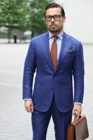 Orange Tie X Blue Suit Navy Blue Suit Navy Blue Suit Men Gentlemen Wear