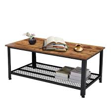 Shop for rustic coffee and end table sets at bed bath & beyond. Rustic Coffee Table Industrial Sofa Table Vintage Cocktail Wood End Table With Storage Shelf And Metal Frame For Home Living Room Easy Assembly Buy Online In Botswana At Botswana Desertcart Com Productid 131652471