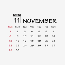 November 2020 Clipart Vector Png Element Calendar New2020 Calendar New Year April Png And Vector With Transparent Background For Free Download Clip Art New Year Calendar Calendar