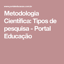 metodologia cientifica tipos de pesquisa portal educacao educacao metodologia cientifica artigos