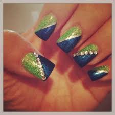 Pin By Luz Medrano On Seahawks Seahawks Nails Design Football Nails Nails