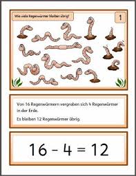 Vorschau Rechenkarten Mit Regenwurmern Grundschule Mathematikunterricht Mathematik