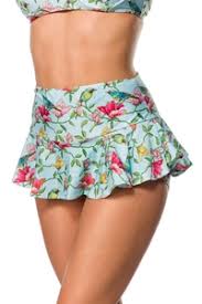 Cute and elegant floral backgrounds, perfect for wedding invitations, greeting cards, life events invitations, scrapbooking, gift wrap, print, manufacturing, blogs, banners, flyers, posters. Retro Highwaist Bikini Panty With Frill And Floral Pattern Blue Pin