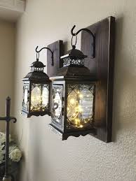 Hanging Lantern Sconces Farmhouse Wall Decor Lantern Etsy Wall Decor Living Room Rustic Rustic Wall Decor Wall Decor Living Room