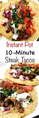 Flank steak is slow cooked in a flavorful sauce for carne asada that will knock your socks carne asada is traditionally made using skirt or flank steak. Instant Pot 10 Minute Steak Tacos Carne Asada