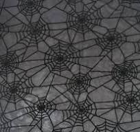 Black Spider Web Flocking on Black Stretch Mesh Fabric ...