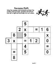 Multiplication, division, fractions, and more. Runaway Math Puzzles Multiplication Math Practice Grades 2 3 By Linda Mccormick
