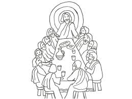 Aquí tienes dibujos de la semana santa para colorear. Dibujo De Jesus En La Ultima Cena Para Pintar Con Los Ninos