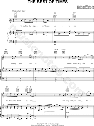 Styx The Best Of Times Sheet Music In A Minor Download Print Sheet Music Music Sheet