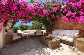 Bougainvillea Vines Cover A Pergola In This Outdoor Oasis Outdoorspaces Springflowers Patio Garden Outdoor Decor Outdoor Patio