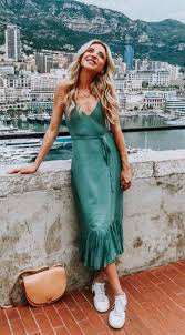 15 Wrap Dresses And Outfits Ideas Nicestyles Dress And Sneakers Outfit Wrap Dress Outfit Fashion