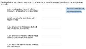 Should income tax rates depend on lifetime earnings? Solved Decide Whether Each Tax Corresponds To The Benefit Chegg Com