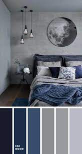 If you want something richer, go with blue to keep that inspired feeling. Blue And Grey Bedroom Color Palette Grey Bedroom Colors Blue Bedroom Colors Black Room Decor