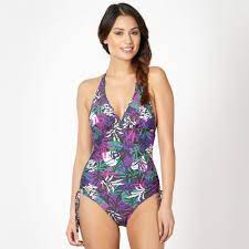 Mantaray Khaki Jungle Print Ruched Tie Swimsuit At Debenhams Com Tie Swimsuit Swimsuits Jungle Print