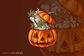 Shop etsy, the place to express your creativity through the buying and selling of handmade and vintage goods. Halloween Head Pumpkin Weed Smoke Graphic By Artgrarisstudio Creative Fabrica