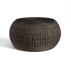 Simpli home dover square coffee table storage ottoman, tanners brown faux leather. Torrey All Weather Wicker Outdoor Coffee Table Pouf Espresso Pottery Barn
