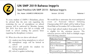 Contoh soal un smp bahasa inggris dan jawabannya. Latihan Soal Un Unbk Unkp Smp 2020 Bahasa Inggris Prediksi Soal Un Bahasa Inggris Smp 2019