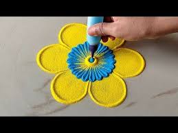 Easy Rangoli For Beginners Simple Rangoli Rangoli Video Rangoli Design Easy Diwali In 2020 Rangoli Designs Flower Free Hand Rangoli Design New Rangoli Designs