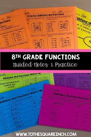 Functions Relations Analyzing Functions Linear Functions Guided Notes For 8th Grade Math Common Core Standard Intera Math Guided Notes 8th Grade Math Math