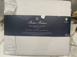 Brooks Brothers 100% Organic Cotton King Sheet Set Gray. Brand New!