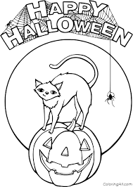 This web was made for under $20 and it's entirely woven out of common clothesline style rope. Happy Halloween With Spider Web And Cat Coloring Page Coloringall