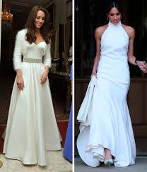 Notably, mccartney is british, not unlike clare waight keller, who designed markle's givenchy wedding dress. Meghan Markle Wedding Dress Her Royal Wedding Reception Dress Versus Kate Middleton S Express Co Uk