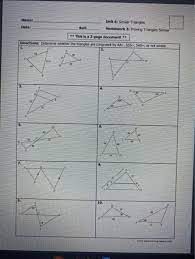 Unit 6 similar triangles homework 4 similar triangle proofs. Name Unit 6 Similar Triangles Date Belli Homework Chegg Com