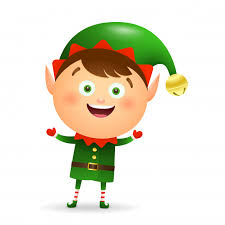 Christmas and happy new year greeting card. Free Vector Happy Christmas Elf Wearing Green Costume Cartoon