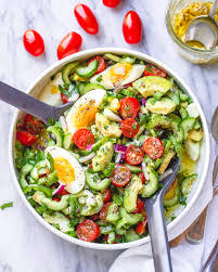 Nothing beats this refreshingly cool avocado cucumber smoothie on a hot summer's day. Avocado Salad Recipe With Tomato Eggs And Cucumber Healthy Avocado Salad Recipe Eatwell101