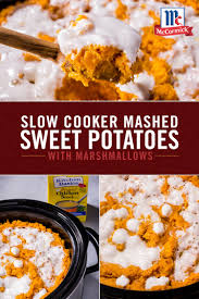 Slow Cooker Mashed Sweet Potatoes Recipe Recipe Slow Cooker Sweet Potatoes Sweet Potato Recipes Mashed Sweet Potato Recipes