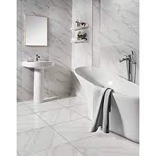 Invictus white polished porcelain wall and floor tile. Wickes Calacatta Matt White Glazed Marble Effect Porcelain Tile 600 X 300mm White Marble Bathrooms Marble Tile Bathroom Bathroom Wall Tile