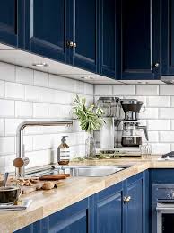 Butcher block countertops, made from natural hardwoods, are very popular nowadays. Beautiful Blue Kitchens That Could Inspire Your Next Makeover Decor Home Ideas Scandi Kitchen Kitchen Remodel Scandinavian Kitchen