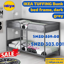 ikea tuffing bunk bed frame dark grey idiya ltd bunk beds furniture nz bed frame