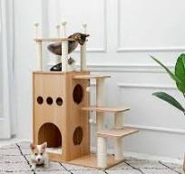 Foobrues Wooden Cat Tree Multi-Level Cat Tower with Fully ...