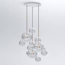 Globe Glass Multi Light Pendant Light Brass Stem Takeluckhome Com