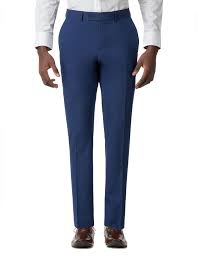 Don't just fit in, find your own perfect fit. Mens Blue Flat Front Super Slim Trouser Jeff Banks Stvdio