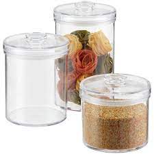 Kitchen canisters storage plastic canisters kitchen storage glass canister set storage canisters glass food storage containers vacuum sealing bellemain 4 piece airtight acrylic canister set, food storage container. Clear Round Acrylic Canisters Kitchen Canisters Glass Food Storage Canisters