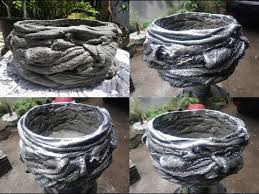 A very large glass lighting globe was using to make this 30+ pound concrete sphere. How To Make Beautiful Old Clothes Rags Cement Pot New Method Of Making Clothes Concrete Flower Pot You Cement Pots Cement Flower Pots Diy Concrete Planters
