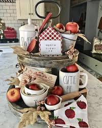 Apple decorations for kitchens, because the kitchen is the hub of your home, it does mean, the kitchen should be cheerful and wonderful place for cooking. Seasonal And Holiday Tiered Tray Ideas Dukes And Duchesses