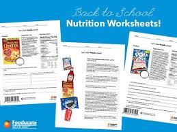 fun nutrition worksheets for kids