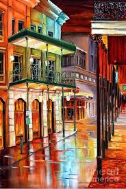 Bourbon Street Glow By Diane Millsap New Orleans Art Bourbon Street Outdoor Canvas