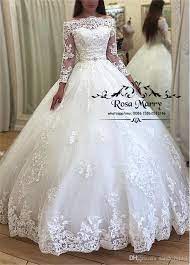 Sparkly Off Shoulder Ball Gown Wedding Dresses 2020 Vintage Lace Long Sleeves Plus Size Sequined Muslim Arabic Vestido De Novia Bridal Gowns Destination Wedding Ball Gown Wedding Dress Ball Gowns Wedding