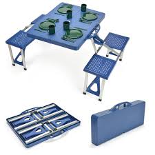 What's the best material for a picnic table? Trademark Innovations Portable Folding Picnic Table With 4 Seats Tble Pcnc Prtbu The Home Depot